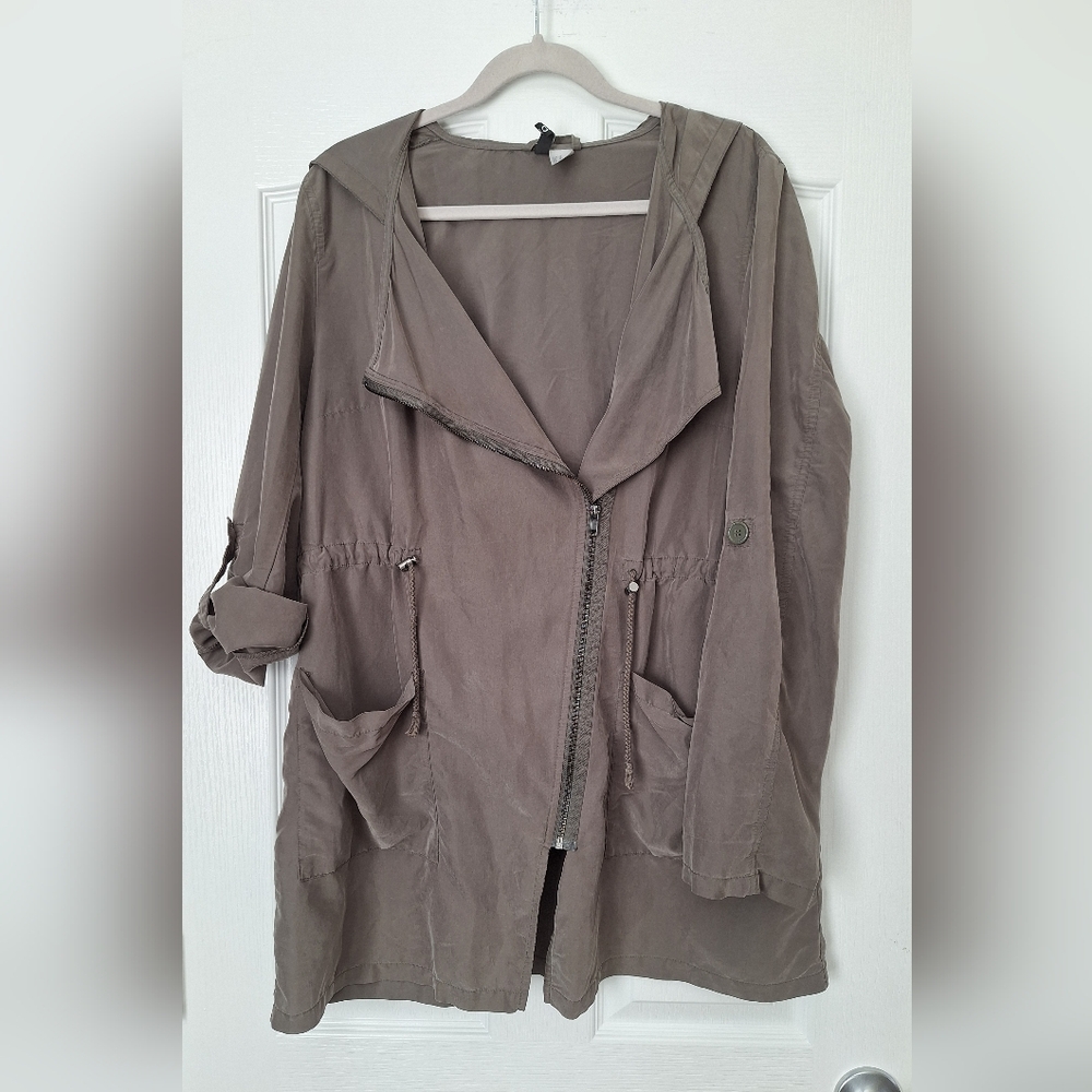 H&M Women's Olive Green Utility Hooded Jacket